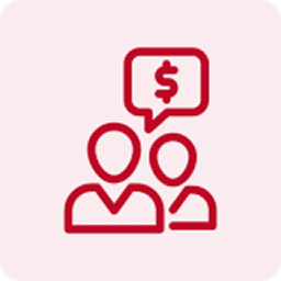 Two people discussing finances icon